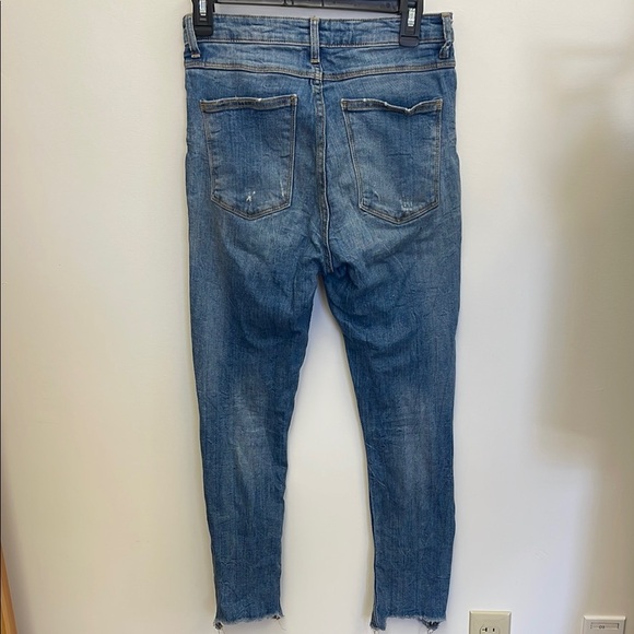 Zara Blue Ankle Cropped Distressed Jeans - Picture 7 of 8